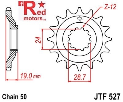 Pinion fata JTF 527 cu 16 dinti