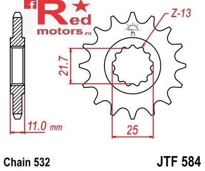 Pinion fata JTF 584 cu 17 dinti