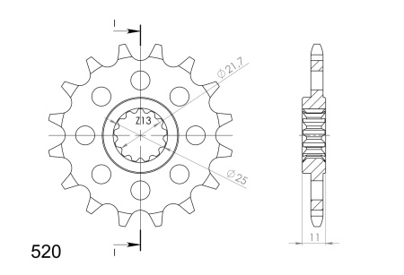 Pinion fata SUPERSPROX CST-1581:15 15T, 520 - Img 2