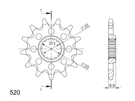 Pinion fata SUPERSPROX CST-1901:13 13T, 520 - Img 2