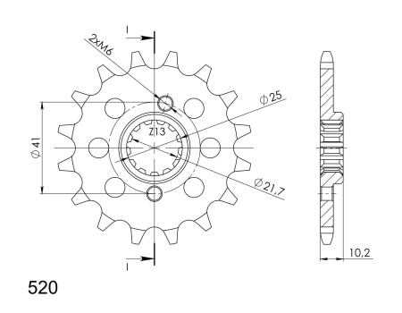 Pinion fata SUPERSPROX CST-308:14 14T, 520 - Img 2