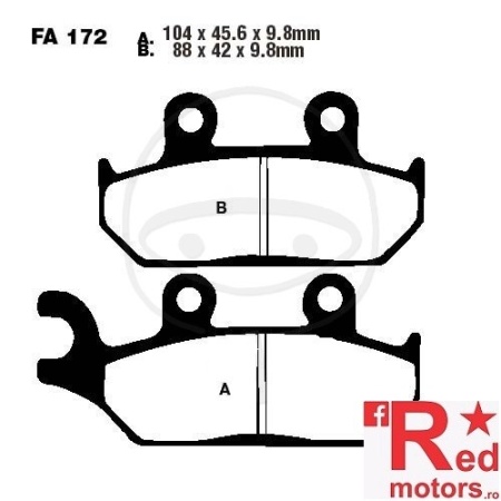 Placute frana fata STD EBC ALTN 104x45.6x9.8/88x42x9.8 FA172 pentru Yamaha XT 600, XTZ 660