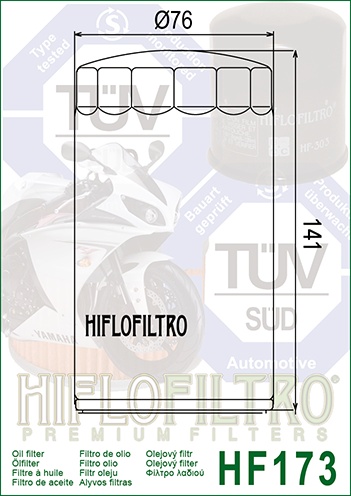 Filtru de ulei HIFLOFILTRO HF173C Cromat - Img 2