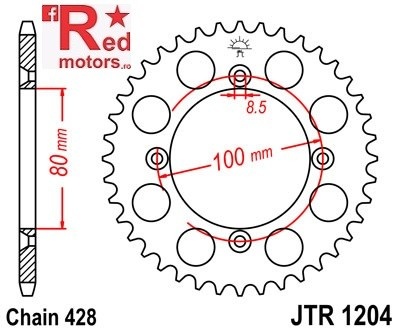 Foaie/pinion spate JTR1204.46 428 cu 46 de dinti pentru AJP PR3 125, PR3 200