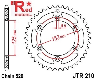 Foaie/pinion spate JTR210.49 520 cu 49 de dinti pentru HM-Moto