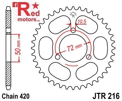 Foaie/pinion spate JTR216.40 420 cu 40 de dinti