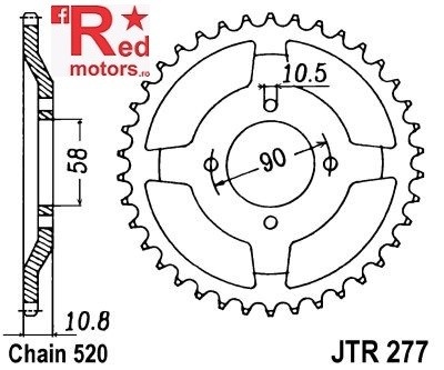 Foaie/pinion spate JTR277.41 520 cu 41 de dinti
