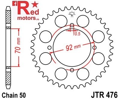Foaie/pinion spate JTR476.41 530 cu 41 de dinti pentru Kawasaki S3 400, Z 250, Z 400, Z 500