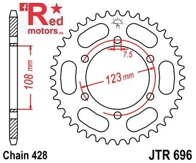 Foaie/pinion spate JTR696.50 428 cu 50 de dinti