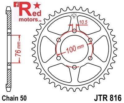 Foaie/pinion spate JTR816.45 530 cu 45 de dinti pentru Suzuki GR 650, GS 550, GSF 1200