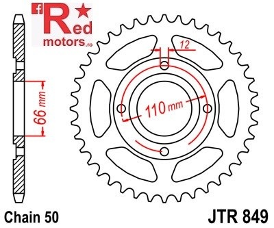 Foaie/pinion spate JTR849.38 530 cu 38 de dinti pentru Yamaha RD 250, RD 400