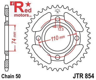 Foaie/pinion spate JTR854.38 530 cu 38 de dinti pentru Yamaha RD 250, 400, XS 250, 400, 360