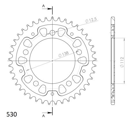 Foaie spate SUPERSPROX STEALTH RST-302:41-GLD auriu 41T, 530 - Img 2
