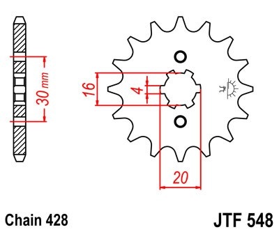 Kit de lant D.I.D Chain - Argintiu lant 428 VX, X-Ring, pinion fata JT, foaie spate JT pentru YAMAHA YBR 125 2008-2015 - Img 3
