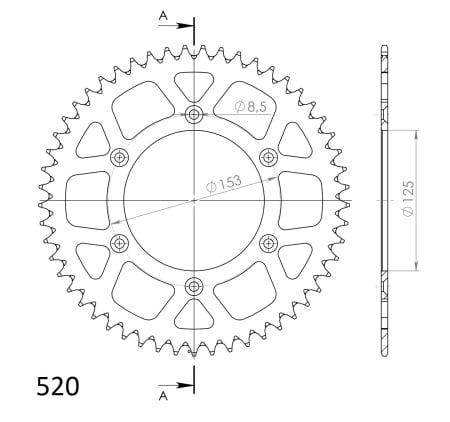 Kit de lant EK - Argintiu lant 520 SRO, O-ring, pinion fata SUPERSPROX, aluminiu foaie spate SUPERSPROX pentru HONDA CR 500 R 1992-2001 - Img 5