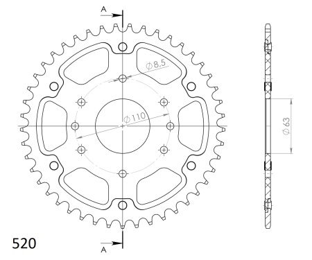 Kit de lant EK - Argintiu lant 520 SRX, X-Ring, pinion fata JT cauciucat, foaie spate SUPERSPROX STEALTH pentru KTM Adventure 390 / R 2024 - Img 5
