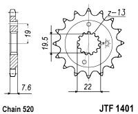 Pinion fata JT JTF 1401-14 14T, 520 - Img 2