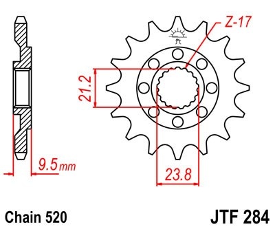 Pinion fata JT JTF 284-12 12T, 520 - Img 2