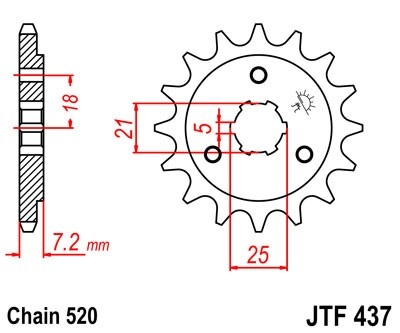 Pinion fata JT JTF 437-15 15T, 520 - Img 2