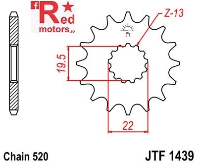 Pinion fata JTF 1439 cu 12 dinti
