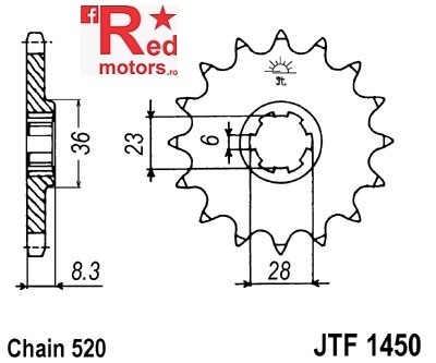 Pinion fata JTF 1450 cu 13 dinti