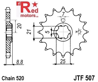 Pinion fata JTF 507 cu 14 dinti