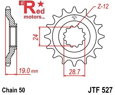 Pinion fata JTF 527 cu 17 dinti
