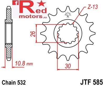 Pinion fata JTF 585 cu 17 dinti