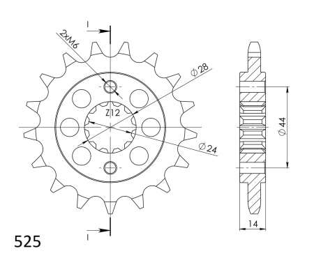 Pinion fata SUPERSPROX CST-1372:17 17T, 525 - Img 2
