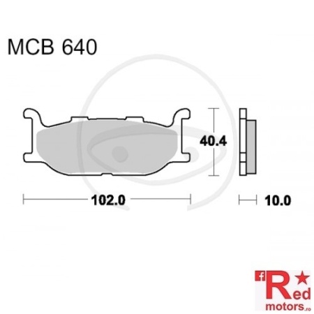 Placute frana fata SINTERED SV TRW ALTN 102x40.4x10 MCB640 pentru SYM Wolf 125, Yamaha XJ 600, XV 535, XV 1100, XV 1600