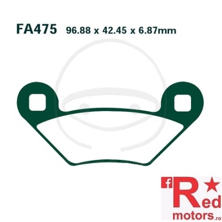 Placute frana fata STD EBC 96.88x42.45x6.87 FA475 pentru Polaris Scrambler 850, 1000, Sportsman 500, 550, 850, 1000
