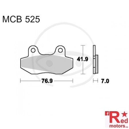 Placute frana fata STD TRW ALTN 76.9x41.9x7 MCB525 pentru Hyosung Boomer 125 Exceed/MS1