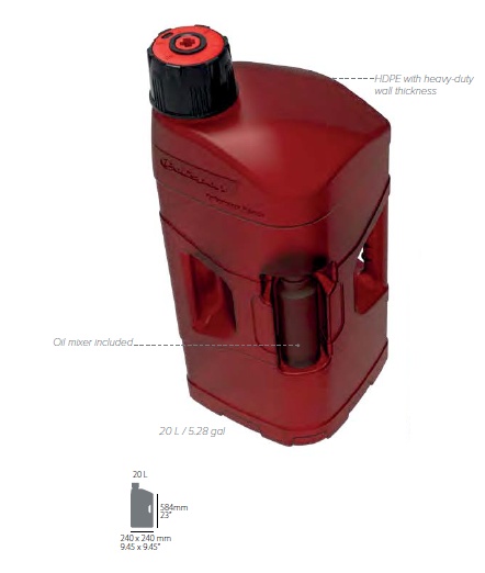 Utility can POLISPORT PROOCTANE 8460000001 20 l with standard cap + 250 ml mixer + hose clear red - Img 2