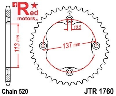 Foaie/pinion spate JTR1760.35 520 cu 35 de dinti pentru Suzuki LT-R 450, LT-Z 400