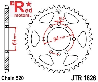 Foaie/pinion spate JTR1826.39 520 cu 39 de dinti pentru Arctic Cat DVX 400, Kawasaki KFX 400, Suzuki LT-F 160, LT-Z 400