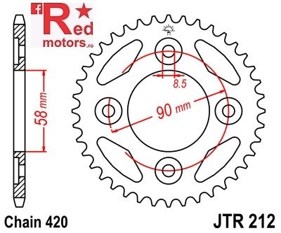 Foaie/pinion spate JTR212.37 420 cu 37 de dinti pentru Honda AFS 110, ANF 125, MSX 125