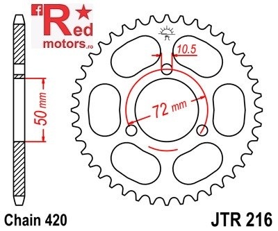 Foaie/pinion spate JTR216.41 420 cu 41 de dinti pentru Honda NSR 50