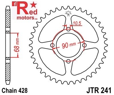 Foaie/pinion spate JTR241.45 428 cu 45 de dinti