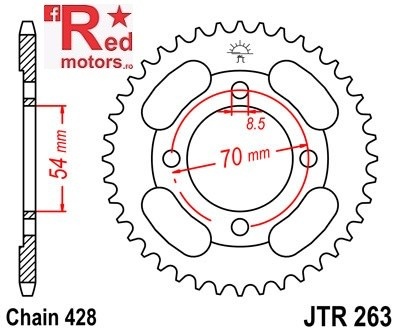 Foaie/pinion spate JTR263.38 428 cu 38 de dinti