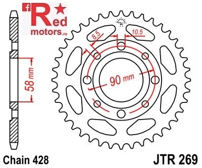 Foaie/pinion spate JTR269.40 428 cu 40 de dinti pentru ATU Hipster 125, Daelim VJ 125