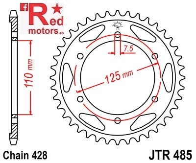 Foaie/pinion spate JTR485.46 428 cu 46 de dinti pentru Gilera Coguar 125