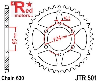 Foaie/pinion spate JTR501.37 630 cu 37 de dinti