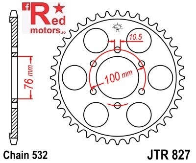 Foaie/pinion spate JTR827.43 532 cu 43 de dinti pentru Suzuki GSX 1100