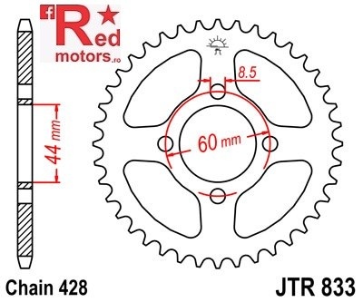 Foaie/pinion spate JTR833.41 428 cu 41 de dinti pentru Yamaha DT 80, TT-R 125