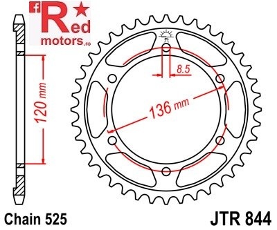 Foaie/pinion spate JTR844.44 525 cu 45 de dinti