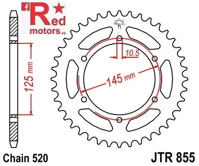 Foaie/pinion spate JTR855.45 520 cu 45 de dinti pentru Yamaha DT 250, MT-03 660, XJ 600