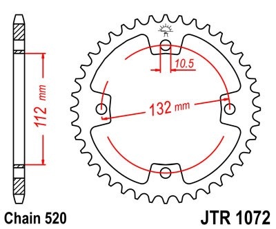 Foaie spate JT JTR 1072-38 38T, 520 - Img 2