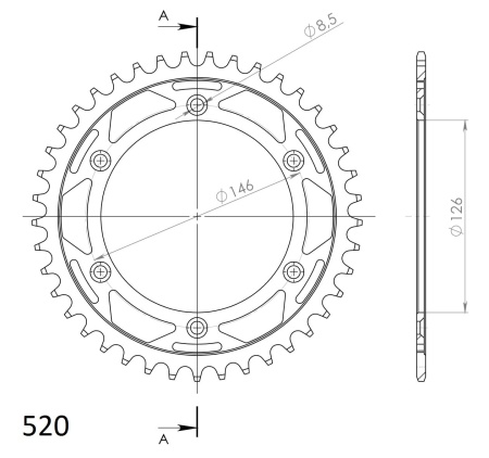 Kit de lant D.I.D Chain - Auriu lant 520 VX, X-Ring, pinion fata SUPERSPROX, foaie spate SUPERSPROX pentru SUZUKI DR 350 SE 1996 - Img 5