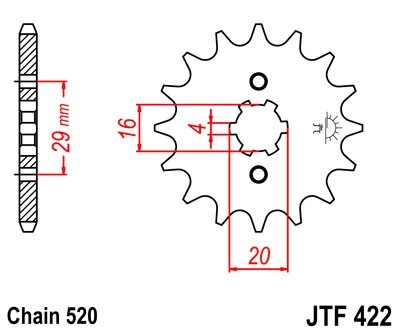Kit de lant EK - Auriu lant 520 MRD, Non-sealed, pinion fata JT, foaie spate JT pentru YAMAHA YZ 125 1986 - Img 3