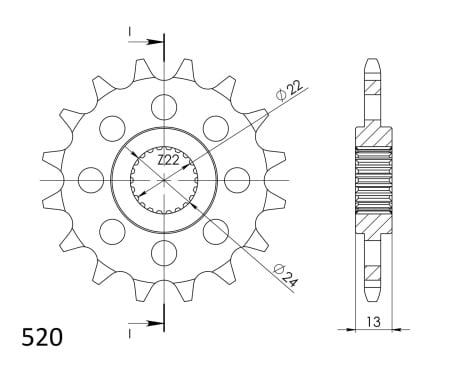 Kit de lant EK - Auriu lant 520 MVXZ, X-Ring, pinion fata SUPERSPROX, foaie spate SUPERSPROX pentru APRILIA Pegaso 650 1992-1997 - Img 3